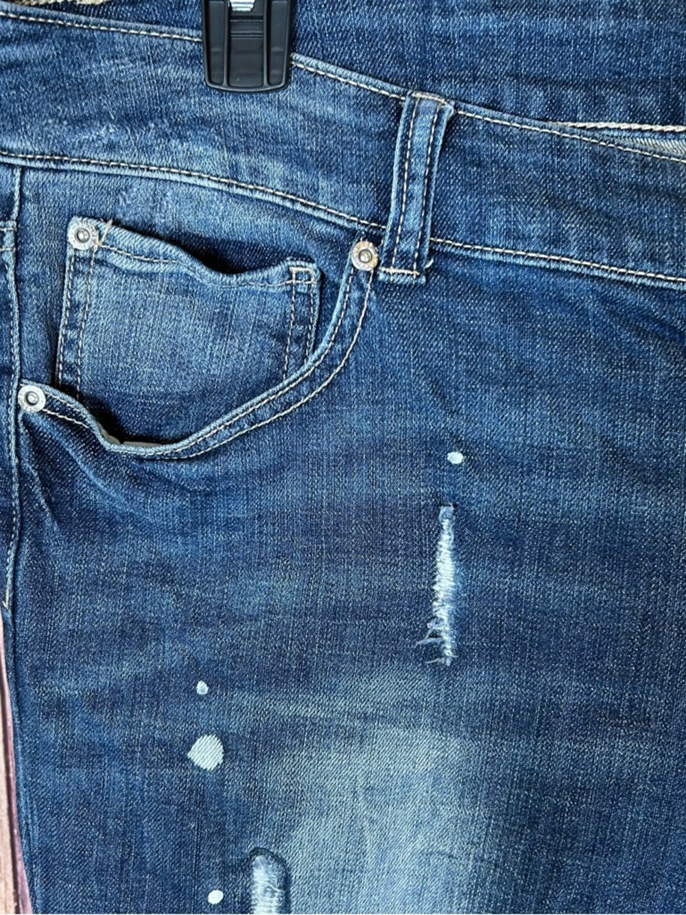 Maurices Womens Jeans Distressed Ripped Sz 18 XL mid Rise Stretch #235 - Picture 4 of 17